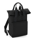 Recycled Twin Handle Roll-Top Backpack Black