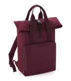 Recycled Twin Handle Roll-Top Backpack Burgundy