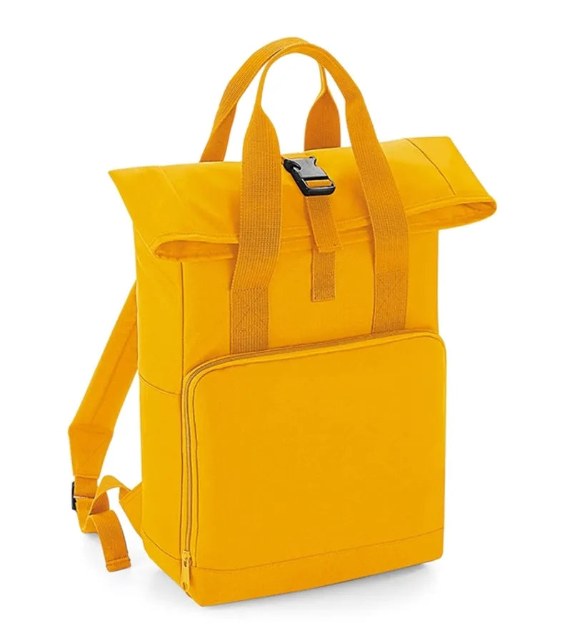 Recycled Twin Handle Roll-Top Backpack Mustard