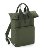 Recycled Twin Handle Roll-Top Backpack OliveGreen