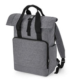 Recycled Twin Handle Roll-Top Laptop Backpack GreyMarl