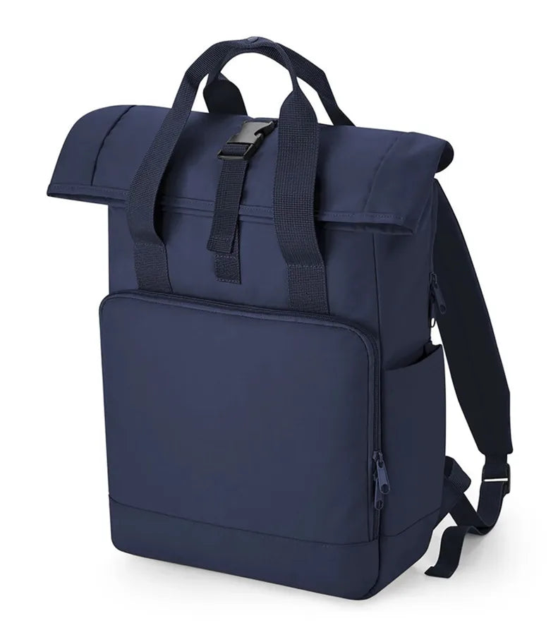 Recycled Twin Handle Roll-Top Laptop Backpack NavyDusk