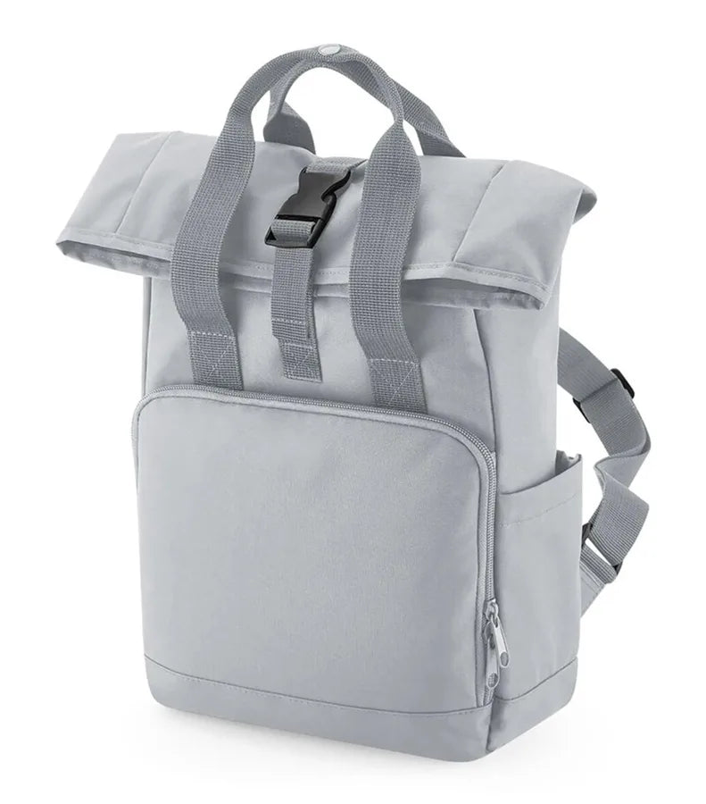 Recycled Mini Twin Handle Roll-Top Backpack LightGrey