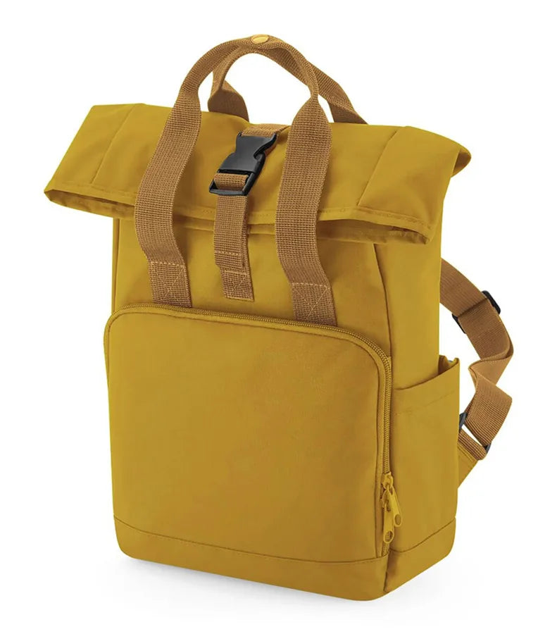 Recycled Mini Twin Handle Roll-Top Backpack Mustard