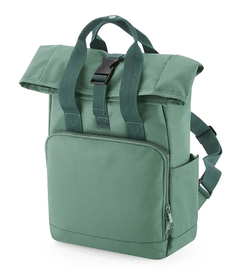 Recycled Mini Twin Handle Roll-Top Backpack SageGreen