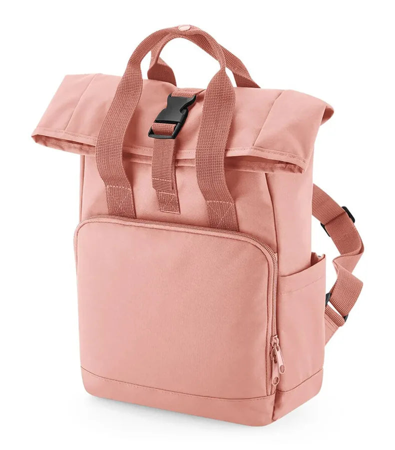 Recycled Mini Twin Handle Roll-Top Backpack BlushPink