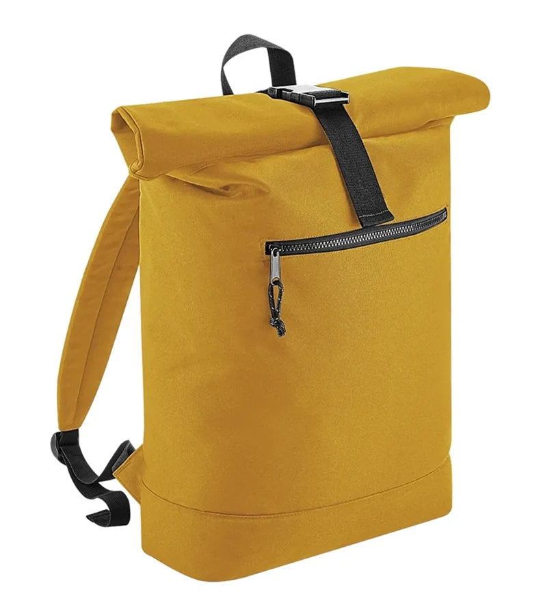 Recycled Roll-Top Backpack Mustard