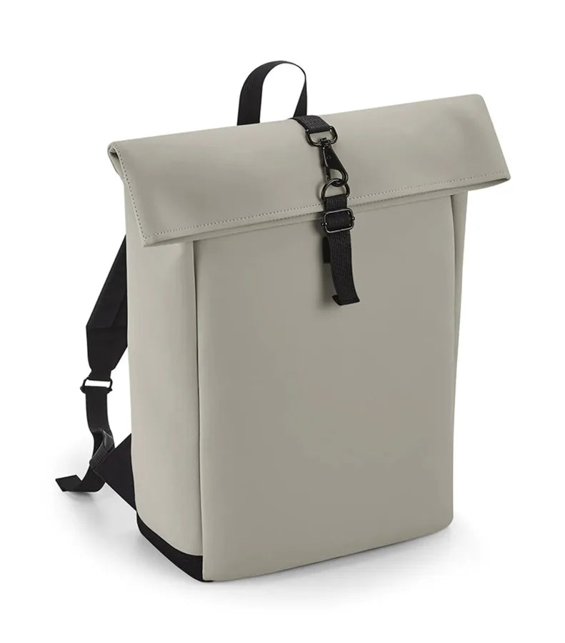 Matte PU Roll-Top Backpack Clay