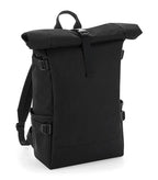 Block Roll-Top Backpack Black/Black