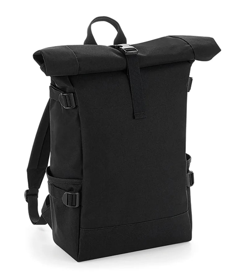 Block Roll-Top Backpack Black/Black