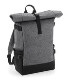 Block Roll-Top Backpack GreyMarl/Black