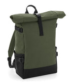 Block Roll-Top Backpack OliveGreen/Black