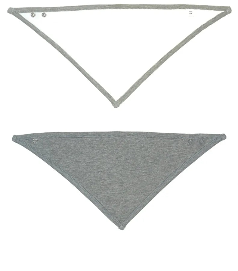 Bandana Bib White/HeatherGreyMelange
