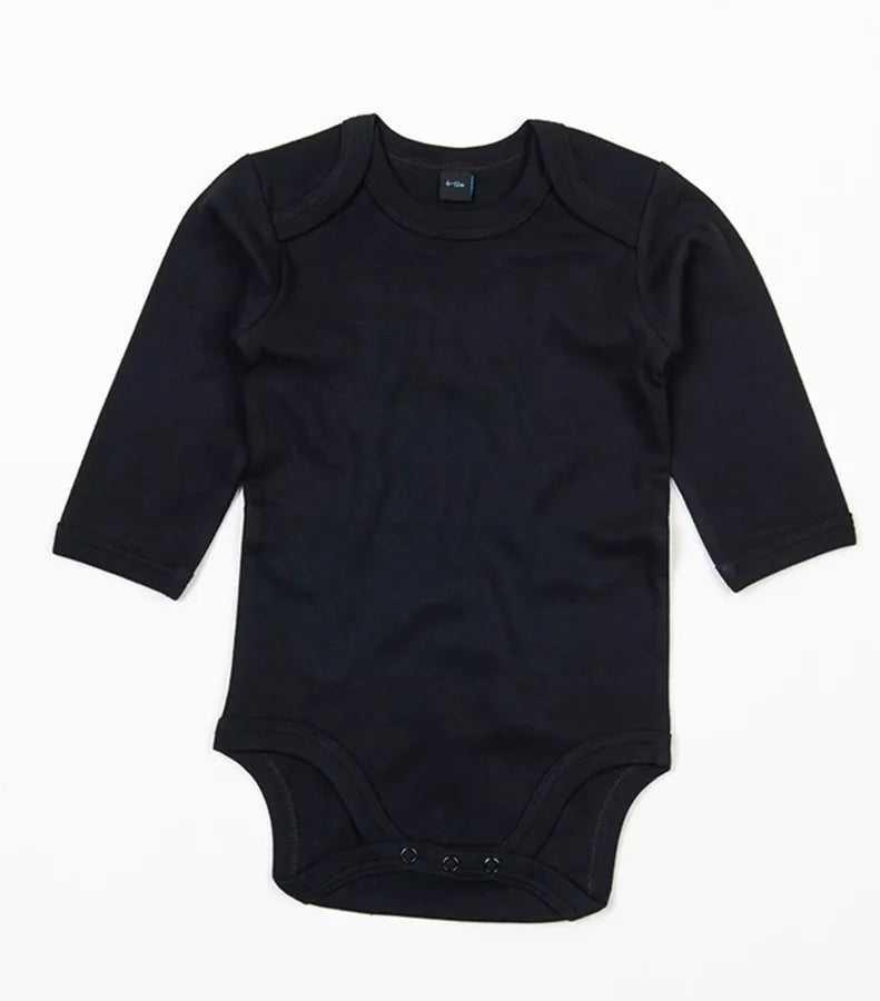 Organic Baby Long Sleeve Bodysuit Black