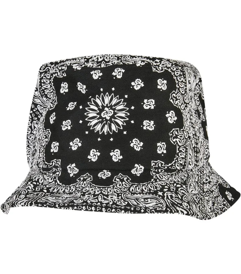 Bandana Print Bucket Hat Black