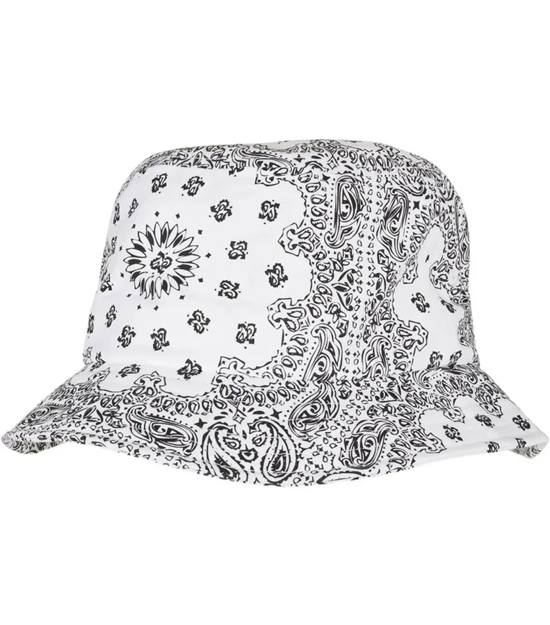 Bandana Print Bucket Hat White