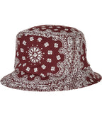 Bandana Print Bucket Hat Cherry/White
