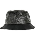 Crinkled Paper Bucket Hat Black