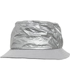 Crinkled Paper Bucket Hat Silver
