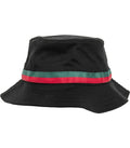 Stripe Bucket Hat Black/FireRed/Green