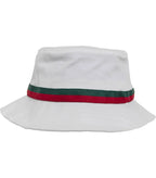 Stripe Bucket Hat White/FireRed/Green
