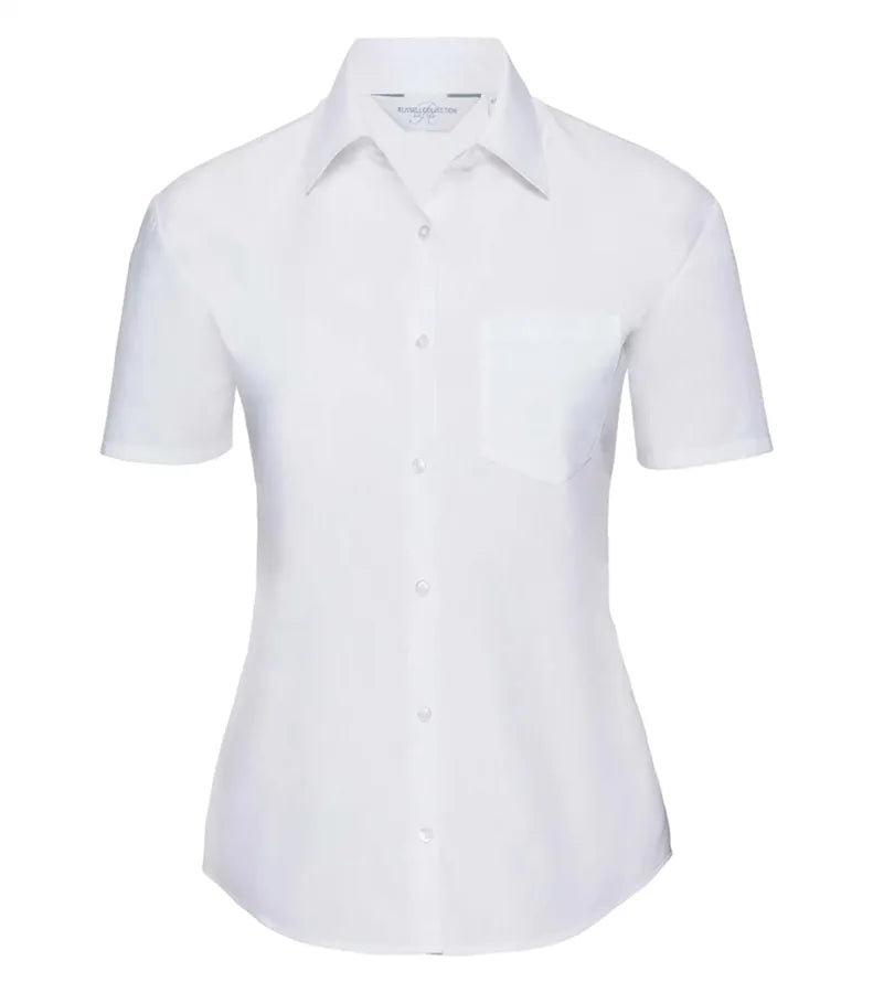 Ladies´ Short Sleeve Polycotton Easy Care Poplin S White