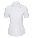 Ladies´ Short Sleeve Polycotton Easy Care Poplin S White