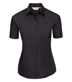 Ladies´ Short Sleeve Polycotton Easy Care Poplin S Black