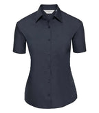 Ladies´ Short Sleeve Polycotton Easy Care Poplin S FrenchNavy
