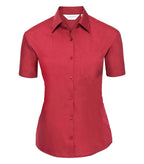 Ladies´ Short Sleeve Polycotton Easy Care Poplin S ClassicRed