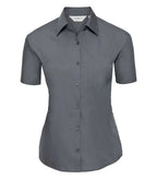 Ladies´ Short Sleeve Polycotton Easy Care Poplin S ConvoyGrey