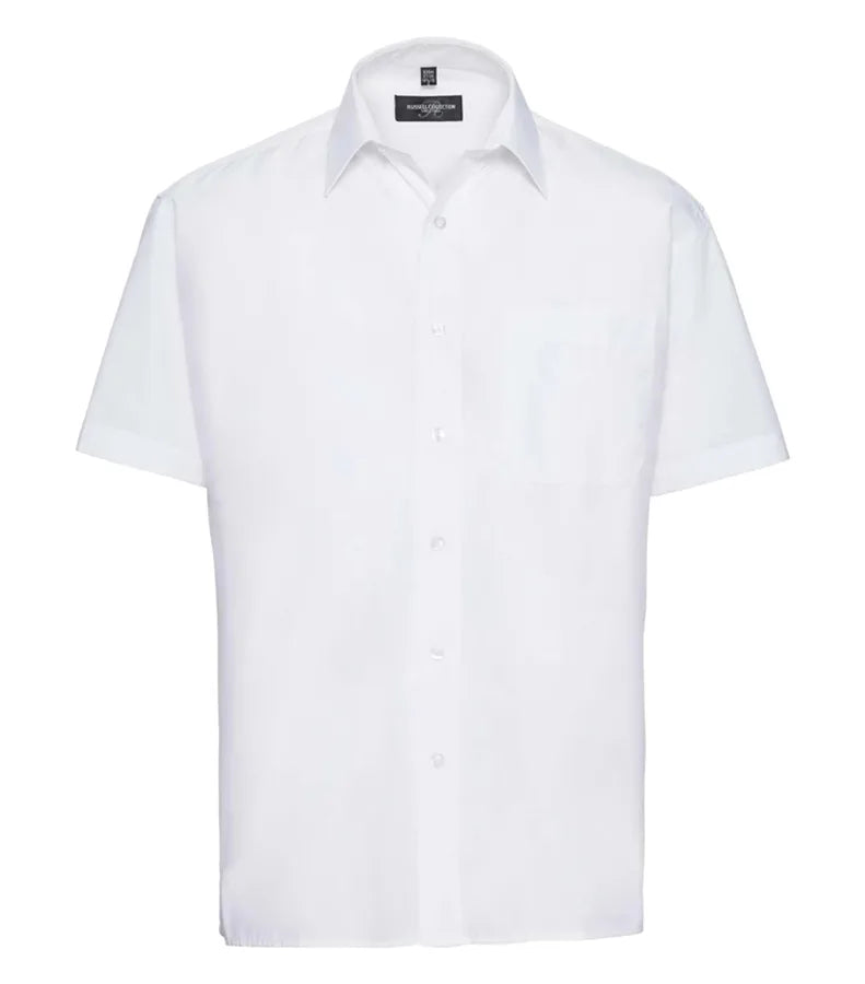 Men´s Short Sleeve Polycotton Easy Care Poplin Sh White