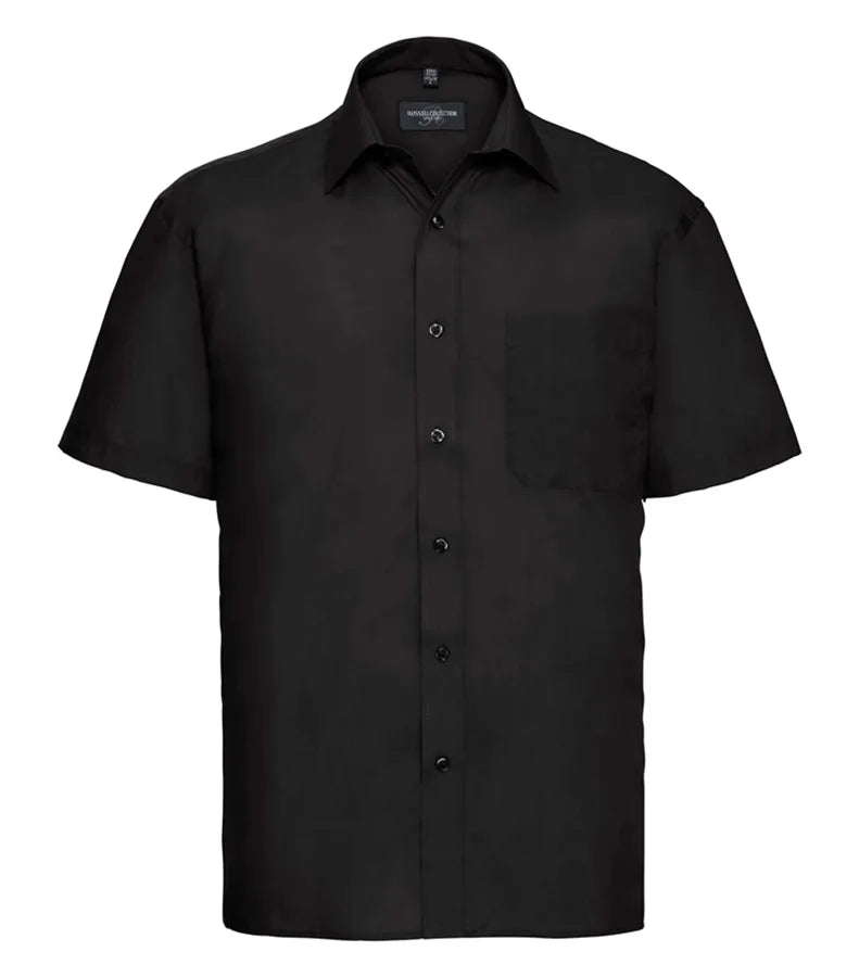 Men´s Short Sleeve Polycotton Easy Care Poplin Sh Black