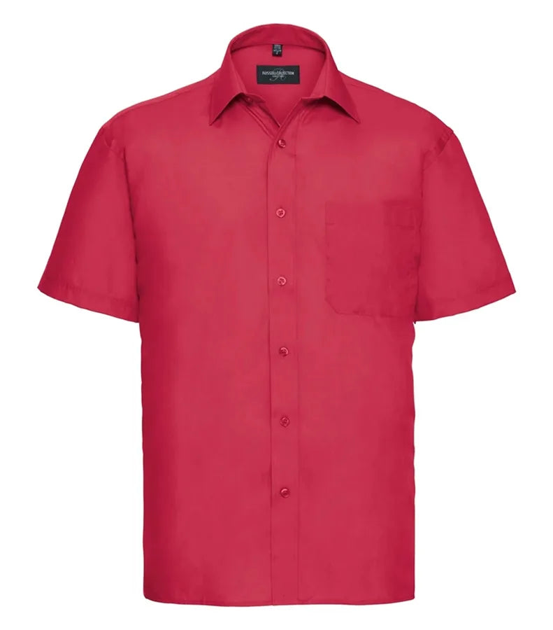 Men´s Short Sleeve Polycotton Easy Care Poplin Sh ClassicRed