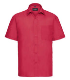 Men´s Short Sleeve Polycotton Easy Care Poplin Sh ClassicRed