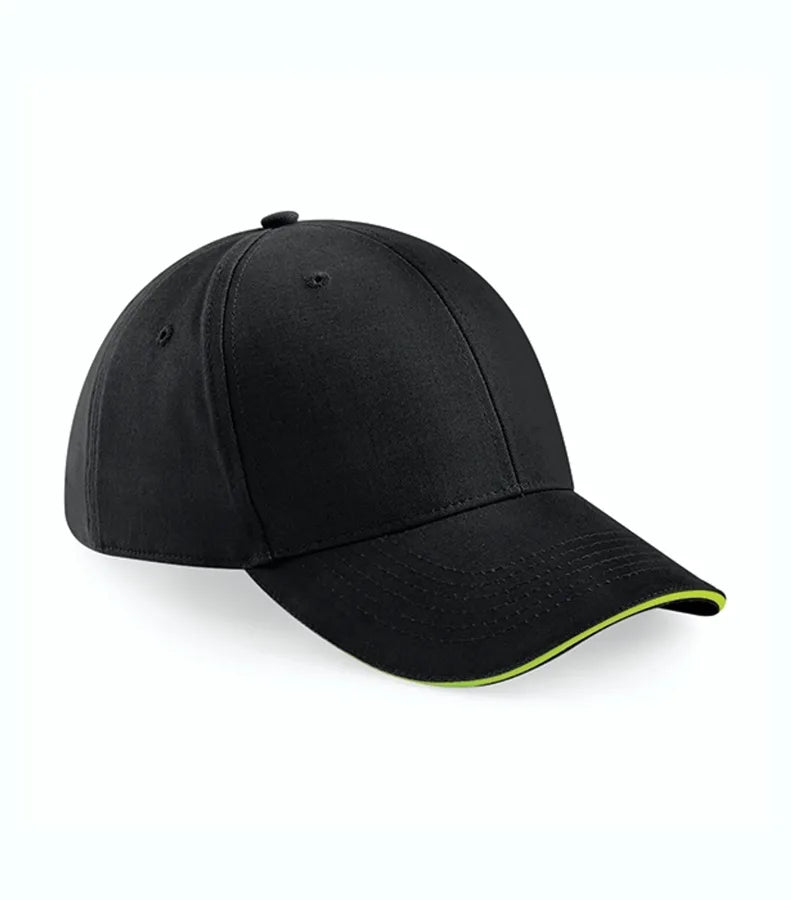 Athleisure 6 Panel Cap Black/LimeGreen