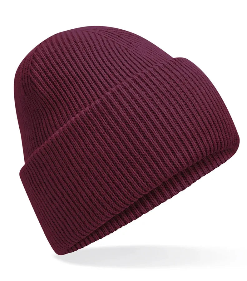 Classic Engineered Deep Cuffed Beanie Burgundy