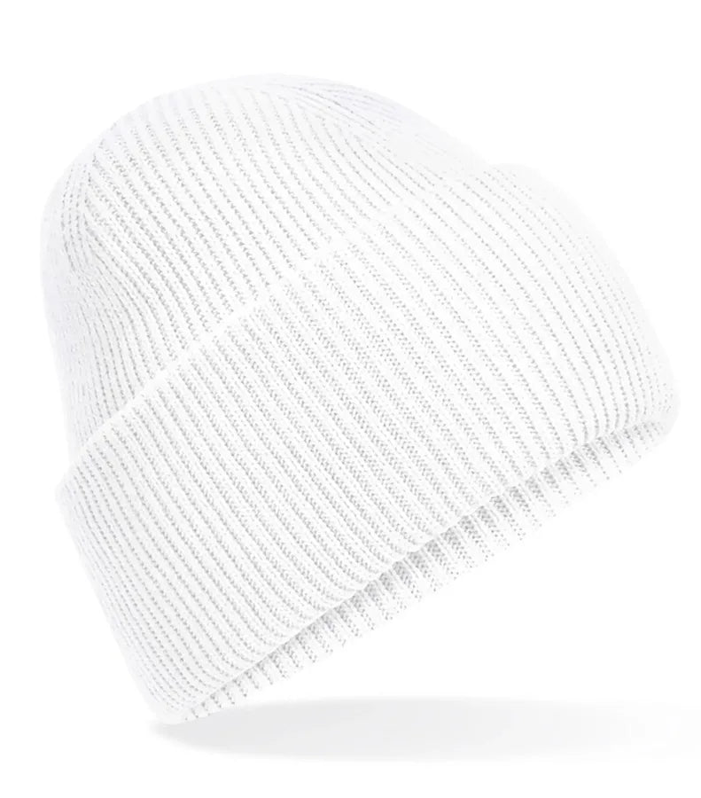Classic Engineered Deep Cuffed Beanie White