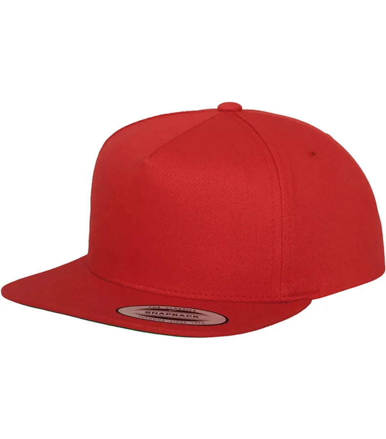 Classic 5 Panel Snapback Red