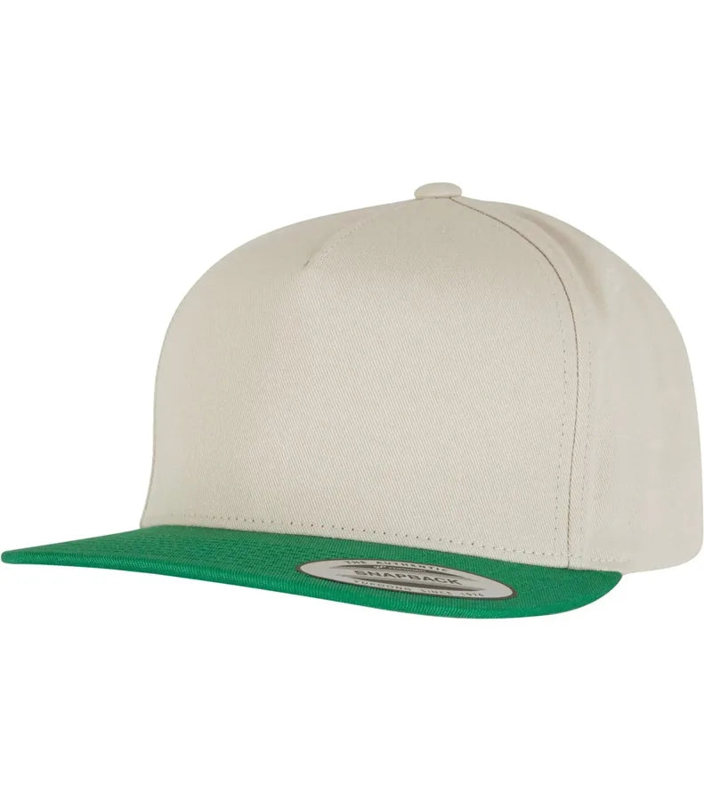 Classic 5 Panel Snapback Beige/Green