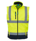 Hi vis softshell gilet (HV006) Yellow/Navy