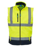 Hi vis softshell gilet (HV006) Yellow/Navy