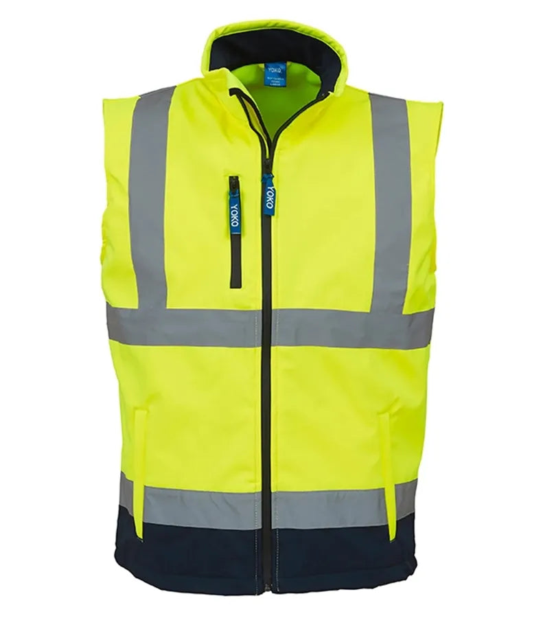 Hi vis softshell gilet (HV006) Yellow/Navy