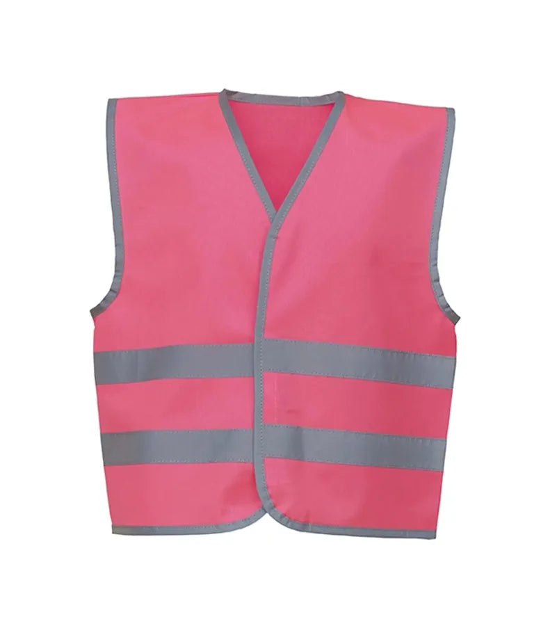 Hi vis reflective border kids waistcoat (HVW102CH) FluoPink