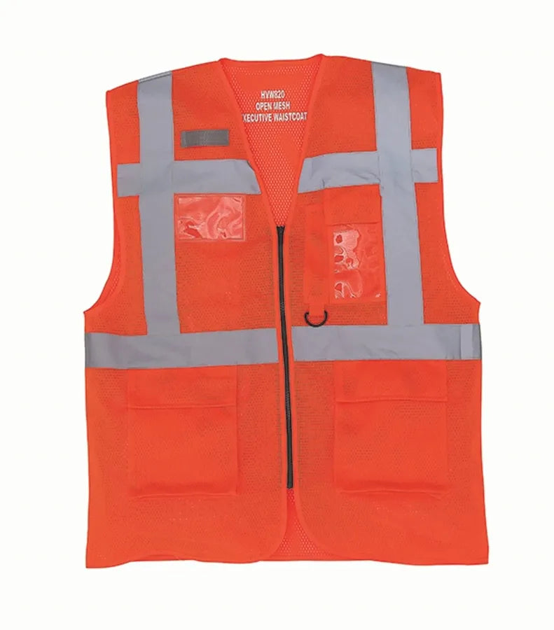 Hi vis top cool open mesh executive waistcoat Orange