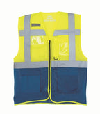 Hi vis top cool open mesh executive waistcoat Yellow/Navy