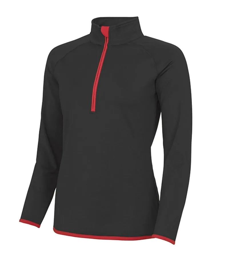 Women's Cool 1/2 Zip Sweat JetBlack/FireRed