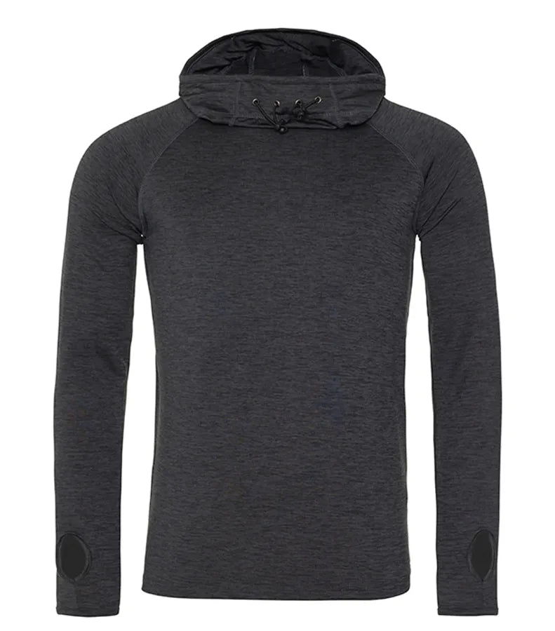 Men's Cool Cowl Neck Top BlackSlateMelange
