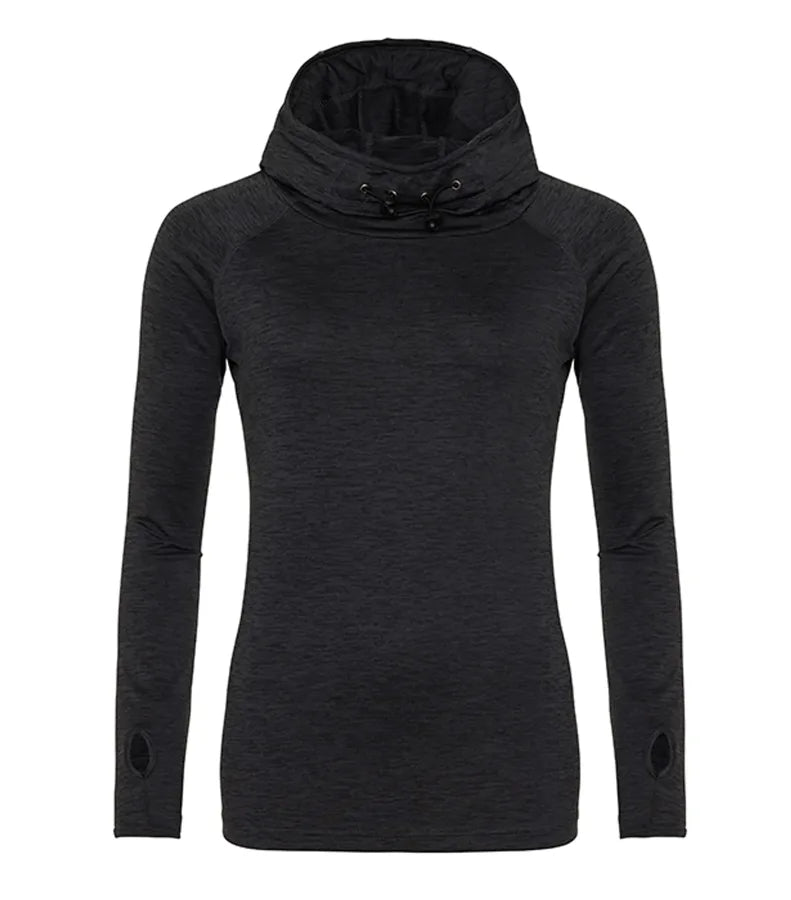 Women's Cool Cowl Neck Top BlackSlateMelange