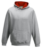 Kids Varsity Hoodie HeatherGrey/FireRed